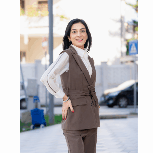 ERICA BELLUCCI –  Gilet lungo con cintura
