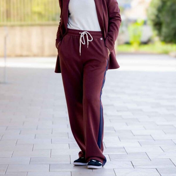 ERICA BELLUCCI – Pantalone Tuta / Jogger in Felpa con Banda Laterale