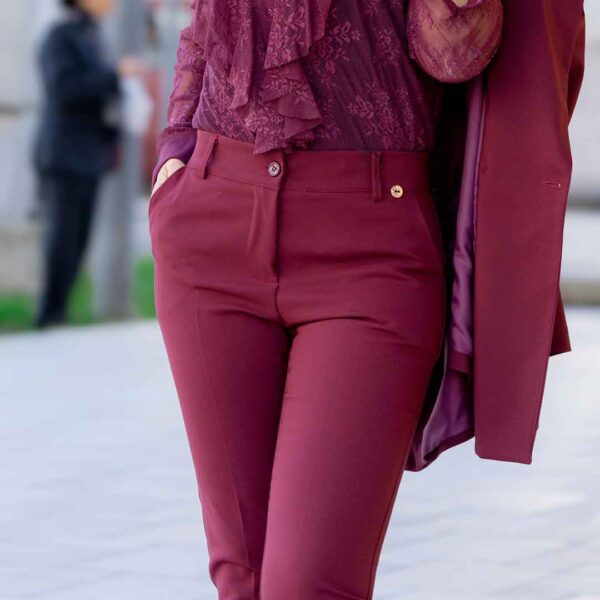 ERICA BELLUCCI – Pantalone Slim Fit Borgogna