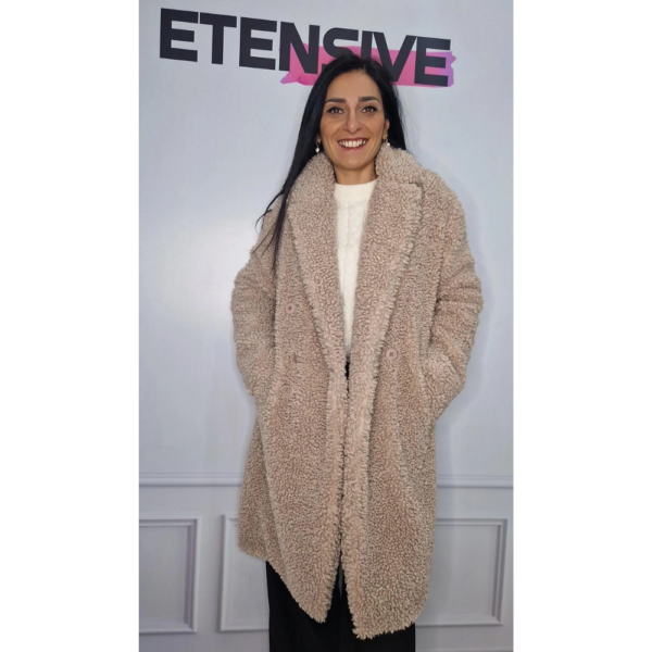 LINDA’S – Cappotto Teddy Doppio Petto