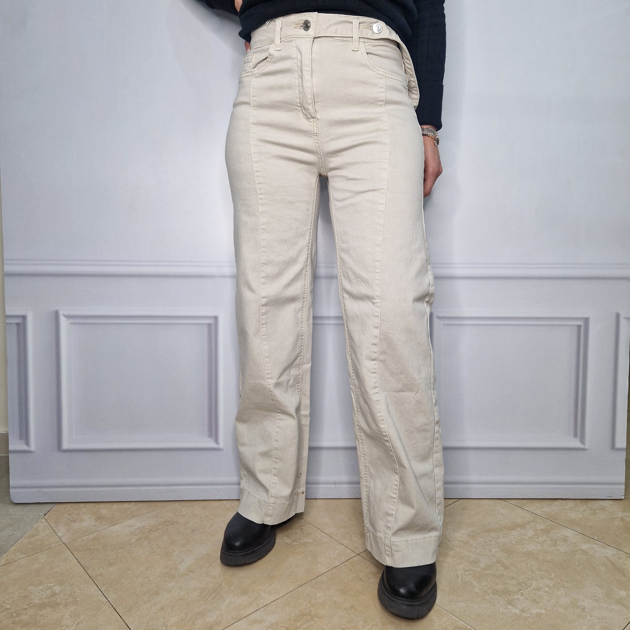 ETENSIVE – Pantalone High Waist Straight Leg